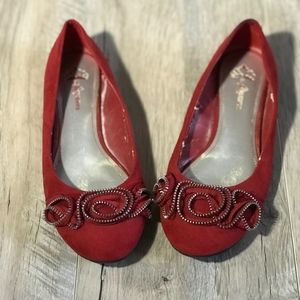 Red Zipper Flats